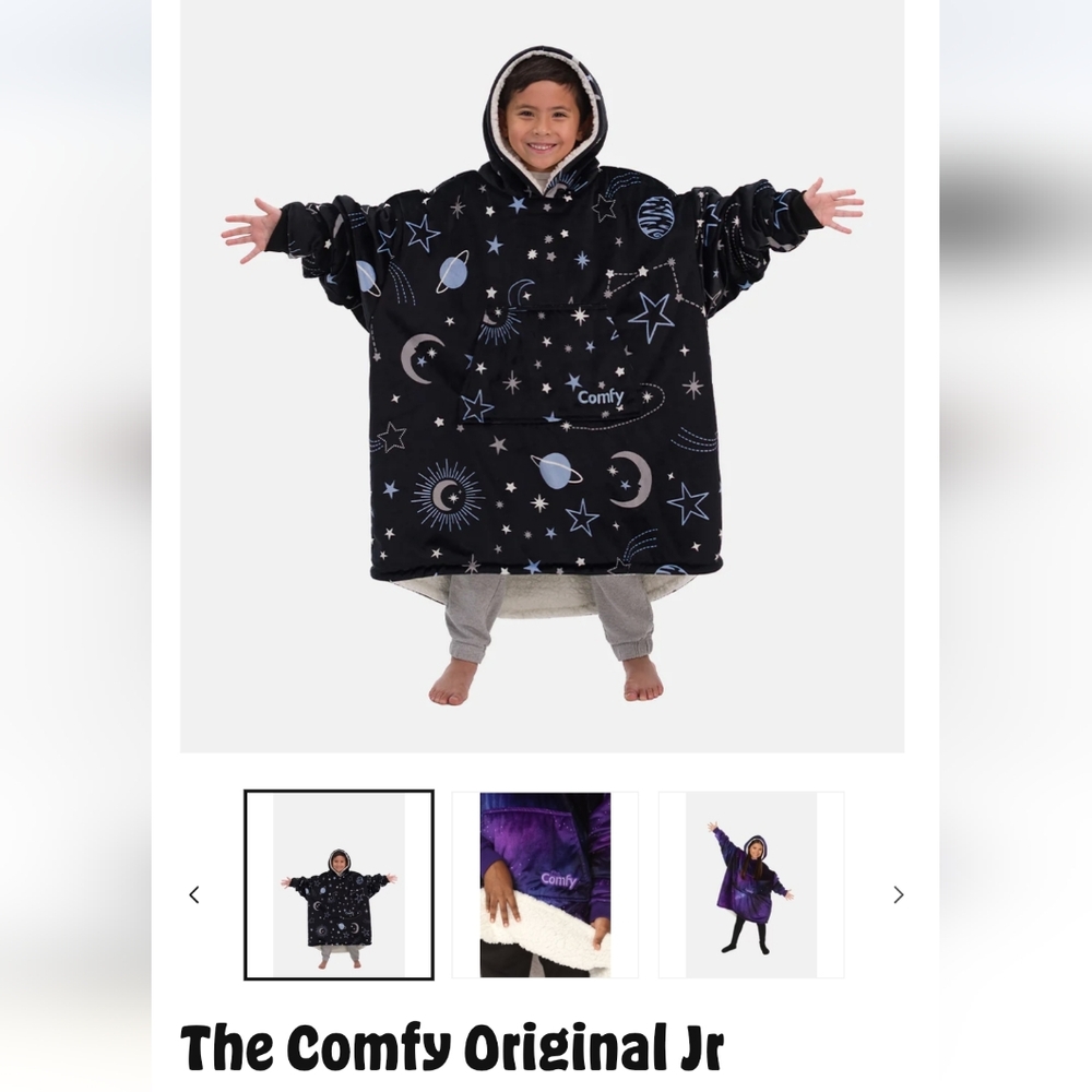 Comfy USA Kids Black and Blue Hoodie